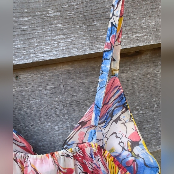 ♨️🌹 Floral Maxi Dress Spaghetti Straps Polyester Soft - Summer Attire - Picture 8 of 13